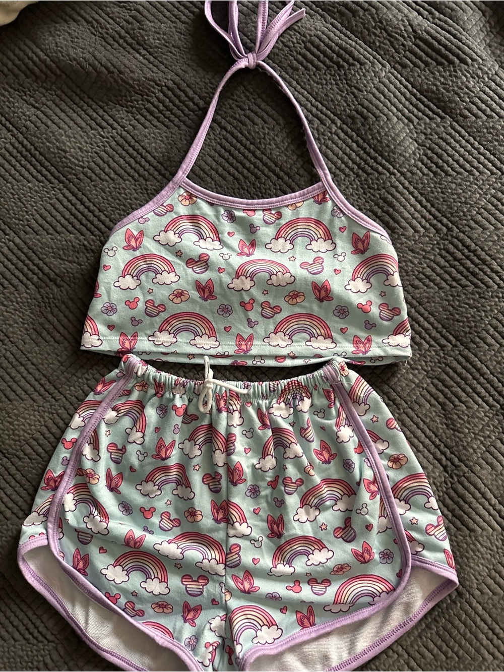 Spoiled and Flashy Girls Disney Inspired Rainbow & Butterfly Two-Piece Set